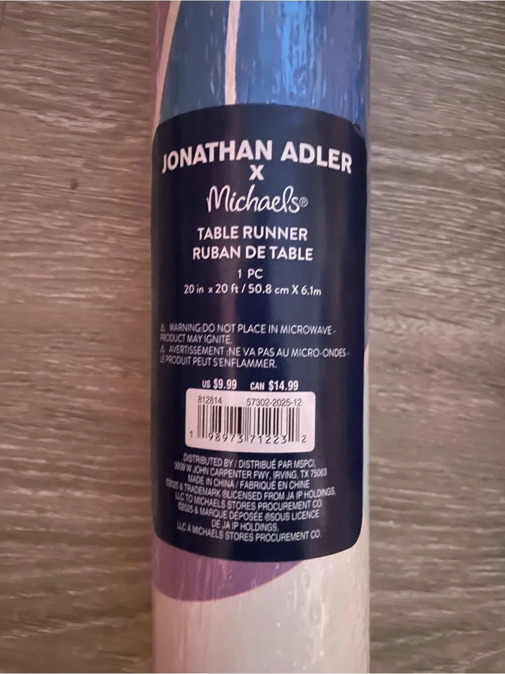 NWT Jonathan Adler’s Ivory Table Runner from 20” X 20FT